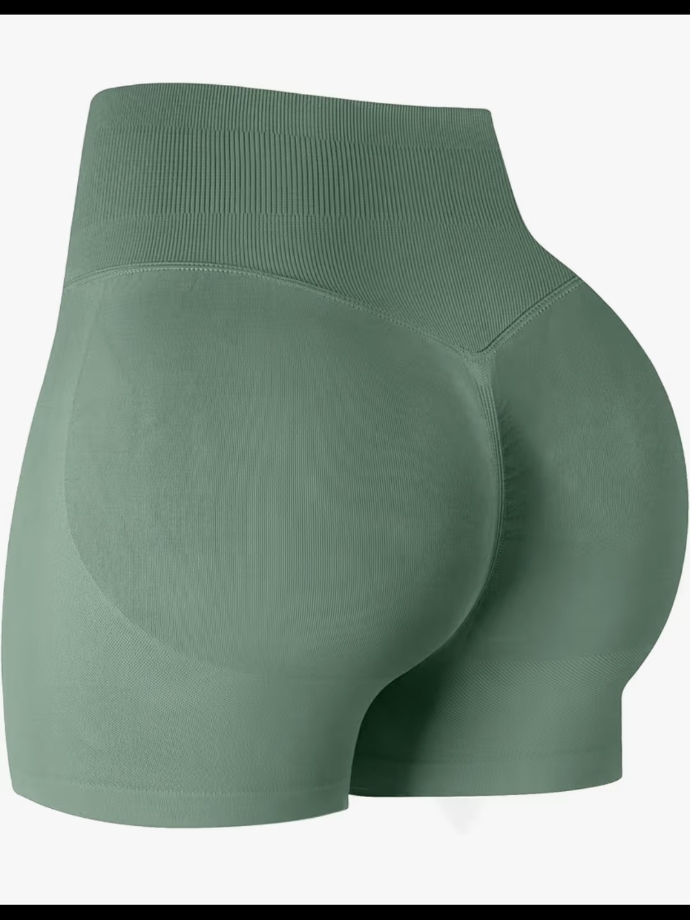 Seamless High-Waisted Shorts Sage Green